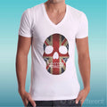 T-shirt Man V Neck " Skull Great Britain Skull " Gift Idea Road To Happiness