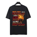 Mens polyester black loose printed T shirt for holiday and vacation use