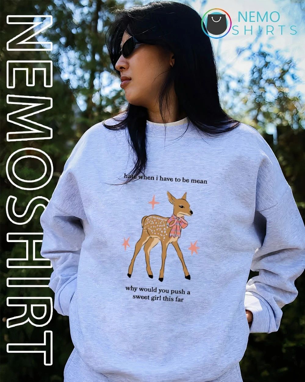 Sweet Girl Deer Quote fawn aesthetic plaid bow shirt