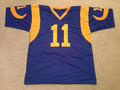 Custom Jim Everett Blue Mesh Football Jersey