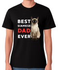 Best Siamese Dad Ever T-Shirt Cat Lover Fathers Men's Tee