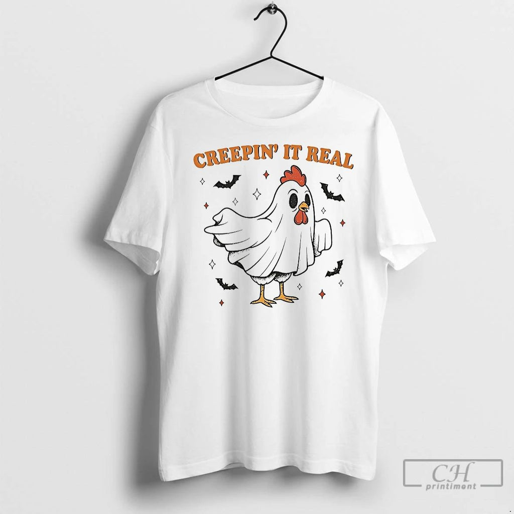 Classic Chicken Ghost Creepin It Real Halloween
