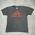 Adidas Motivation Sayings Logo T Shirt Adult Large Gray The Go-To-Tee Tag Mens