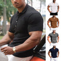 T-Shirt Estiva Da Uomo Slim Fit Elasticizzata A Costine Tunica Fitness A ☆