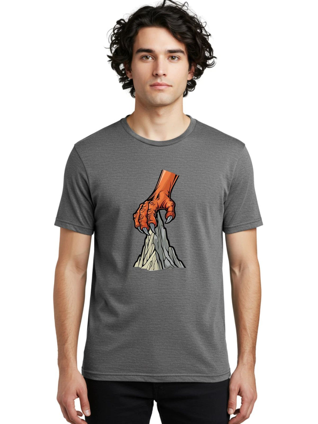Claw-Grasping-Rock Mens Graphic Tee, 100% Cotton, Casual Summer Wear