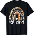 Be Kind Boho Leopard Rainbow Kindness Inspirational Cute T-Shirt