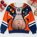Custom Funny Ugly Sweatshirt - Personalized Christmas Birthday Gifts For Husband, Son, Grandson, Brother, Grandpa, Dad, Yourself - Chilling On The Snowy Hills
