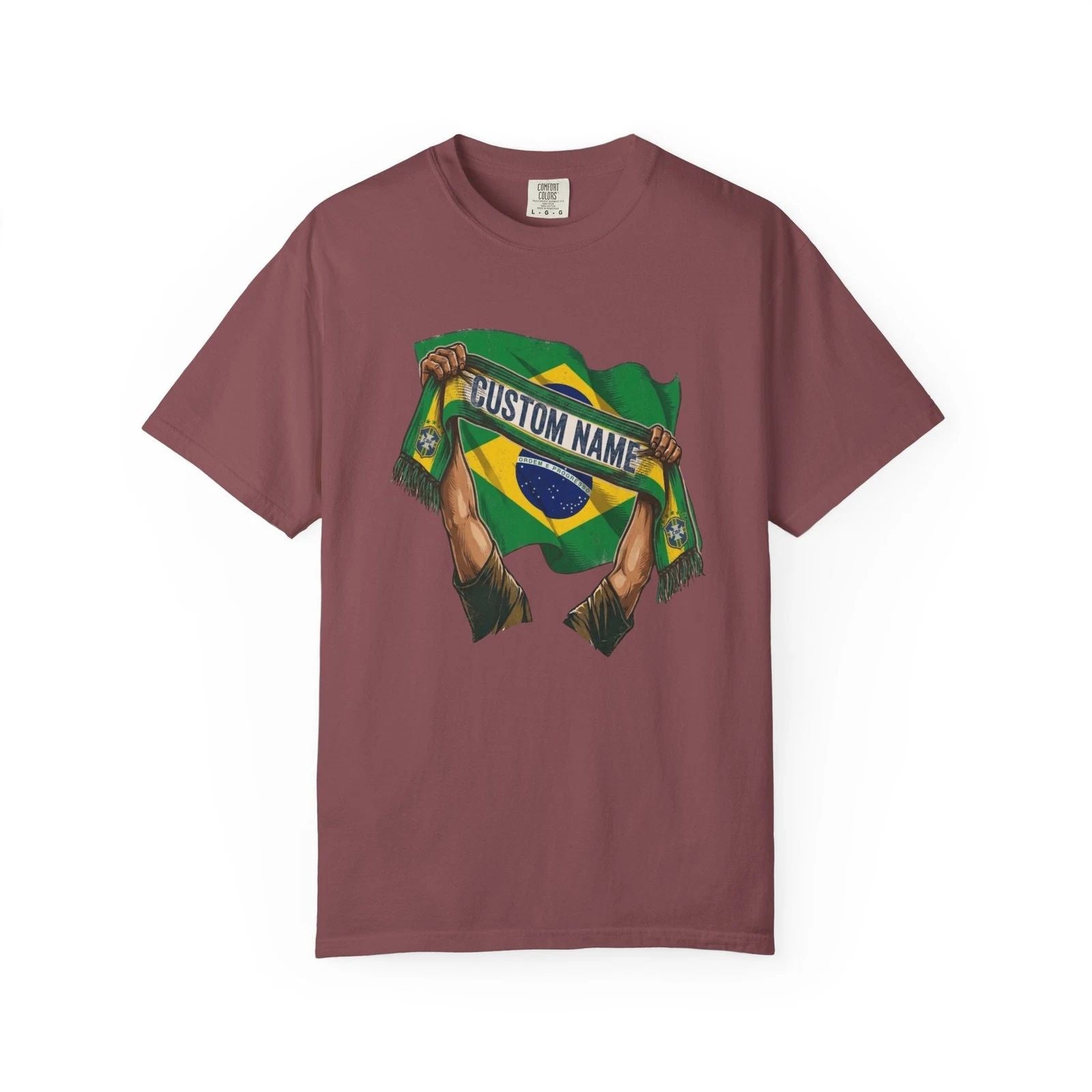 Brazil Scarf Custom Soccer Shirt | Personalized Name Football Matchday Tee