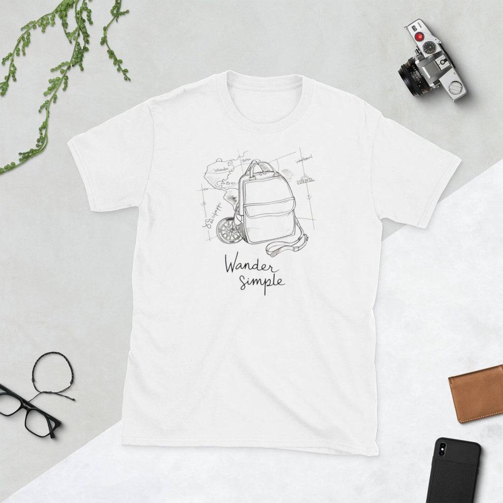 Short-Sleeve Unisex T-Shirt  Wander Simple T-Shirt - Minimalist Travel Graphic#3