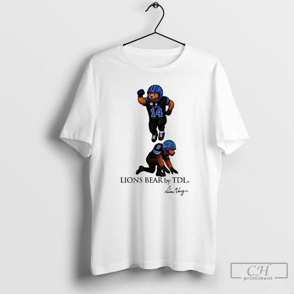 Classic Detroit Grit Amon Ra St Brown And Jahmyr Gibbs Lions Bear By Tdl