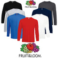 1 3 5 Pack Fruit of the Loom Long Sleeve T Shirt Plain Tee Shirt Top Sale Lot