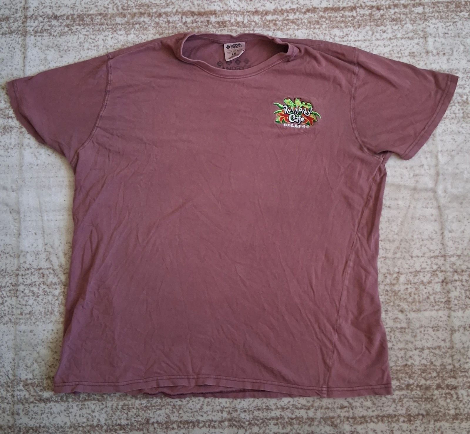 Lone Rock Rainforest Cafe Orlando T Shirt Mens Large Mauve Graphic Print