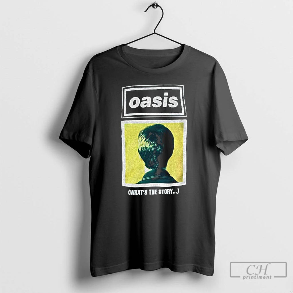 Premium Brian Cannon Oasis Whats The Story Logo Vintage T Shirts