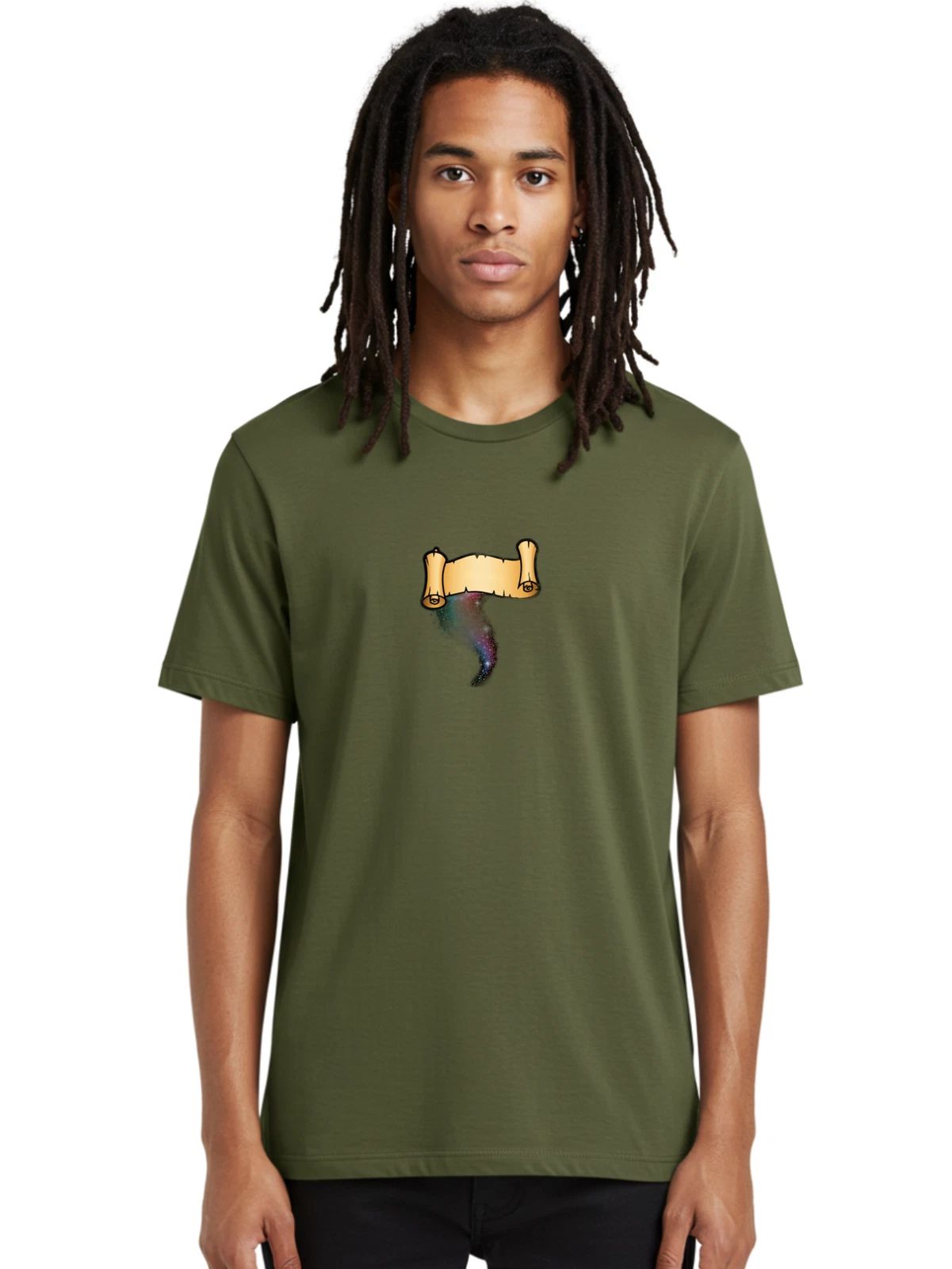 Burning-Scroll Mens Graphic Tee, 100% Cotton, Casual Summer Wear