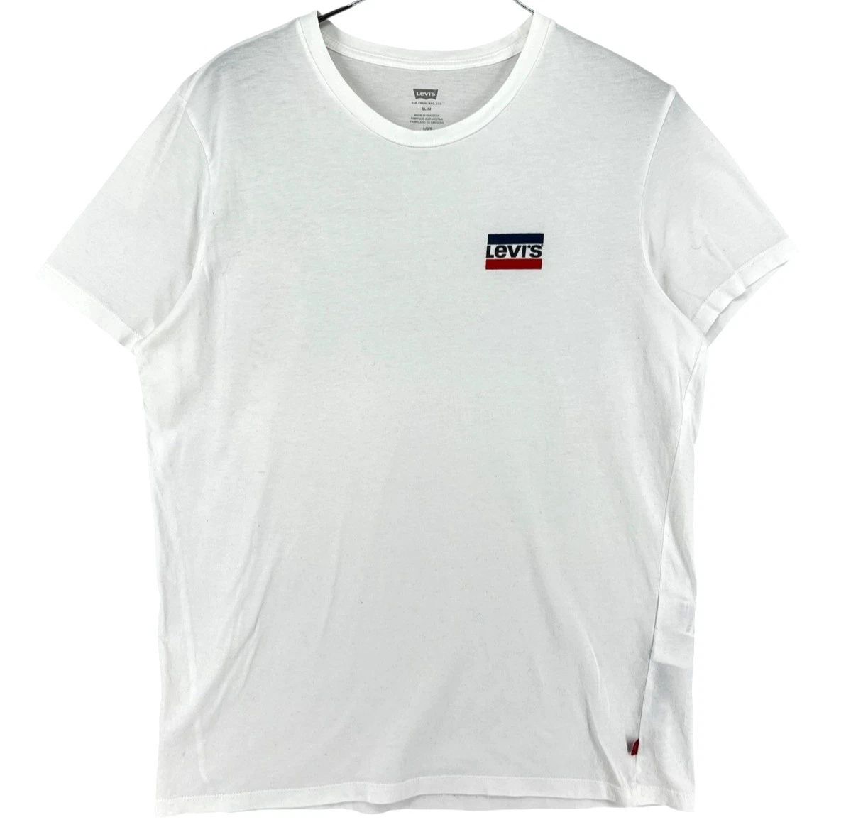 Levi's Strauss&co Men's Casual Slim Fit Crew Neck White T-Shirt Size L