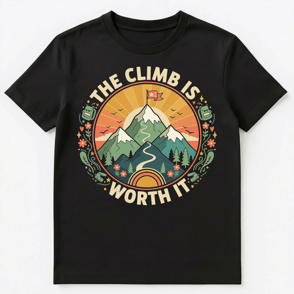 Mountain Climbing Motivation Inspirational Art Unisex T-Shirt