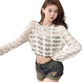 Stylish Hollow Knit Sweater for Women Breathable Perfect for Office and Date