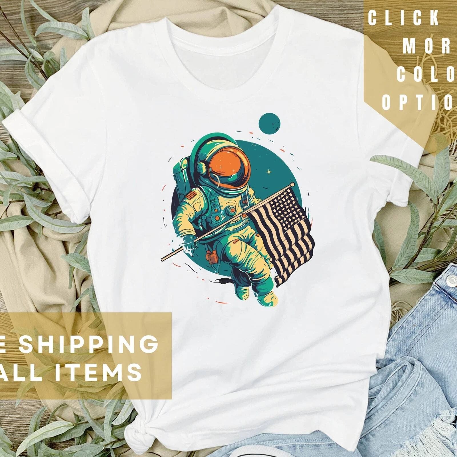 Orbital Patriot Tee, Space and Patriotism Combined Shirt, Unisex Top, Perfect fo