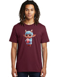 Kawaii-Demon Mens Graphic Tee, 100% Cotton, Casual Summer Wear