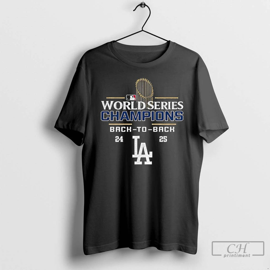 Premium Los Angeles Dodgers Mlb Logo Baseball Back 2 Back World Series Champions 24 25