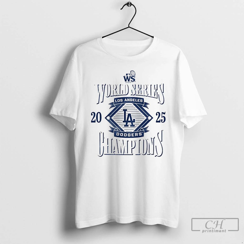 Classic Los Angeles Dodgers White 2025 World Series Champions Vintage T Shirts