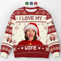 Custom Photo Holidays Are Better With You By My Side - Couple Personalized Custom Ugly Sweatshirt - Unisex Wool Jumper - Christmas Gift For Wife