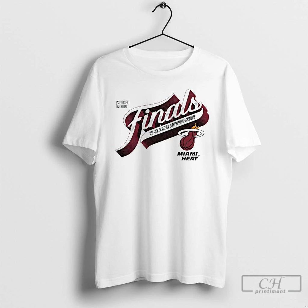 Classic Miami Heat 2023 Eastern Conference Champions Locker Room Baseline T Shirts