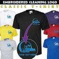 Personalised Embroidered Cleaning Staff Uniform T-Shirt Cleaners Logo Workwear