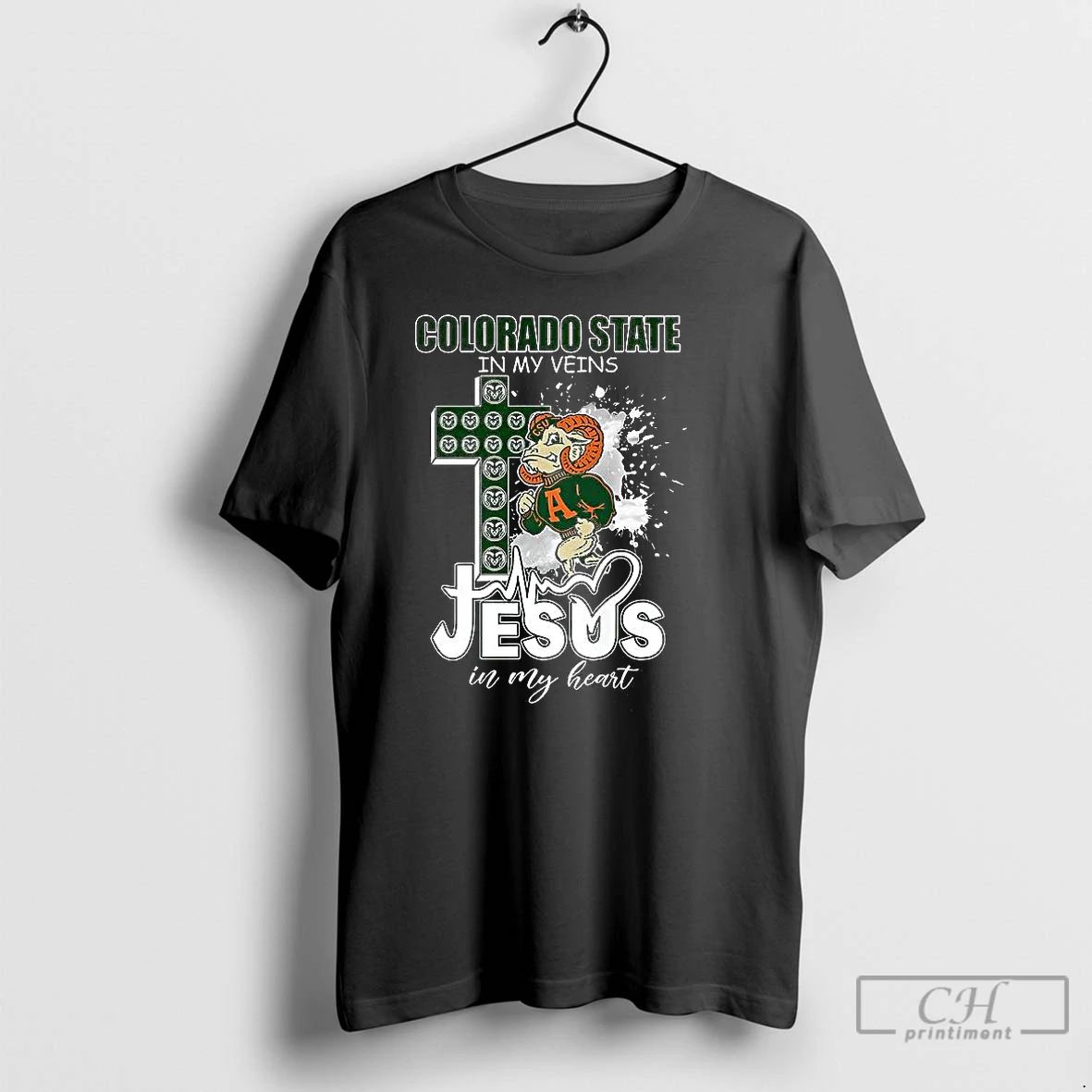 Premium Colorado State Rams Football In My Veins Jesus In My Heart Christian Mascot