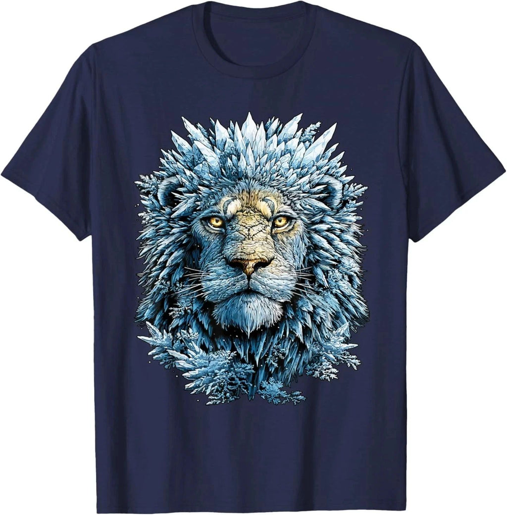 Frost Lion with Ice Fantasy Animal Snow Season Cold Winter T-Shirt