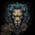 Devil Lion Skull Fantasy Demon Mens Light Cotton T-Shirt