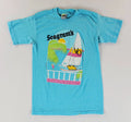 Seagram's VO T Shirt VTG 80s 90s Surf Beach Tophalf Blue Sheer Burnout Mens M