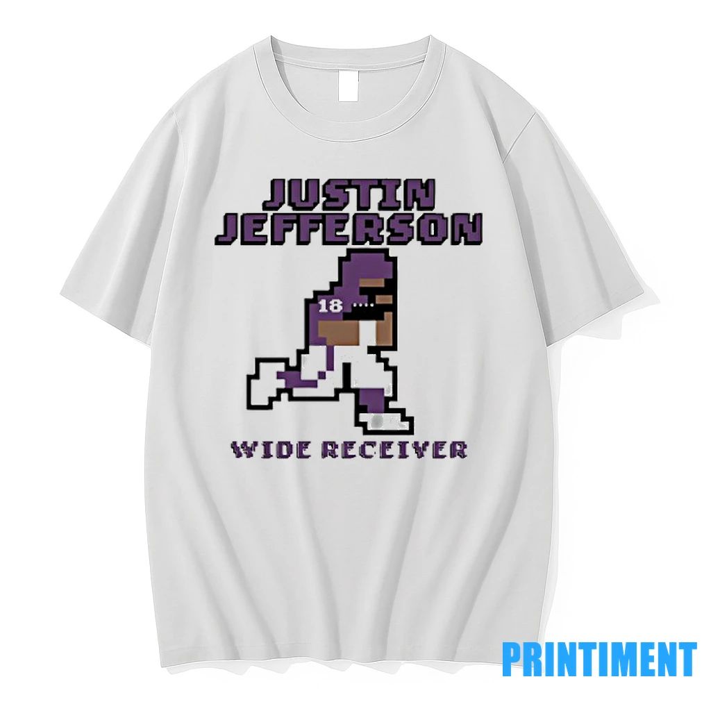 Justin Jefferson Wide Receiver Minnesota Vikings Football Pixel Tshirts Sweater