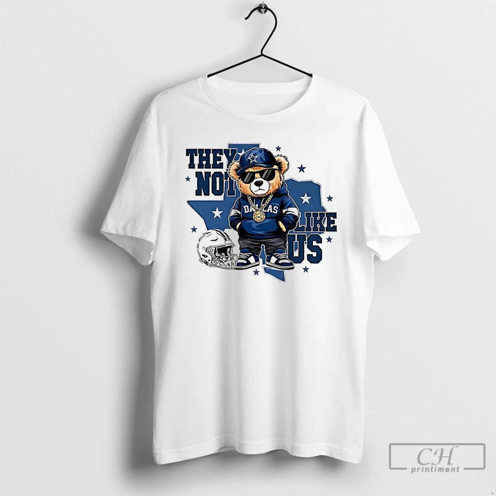 Premium Bear Dallas Cowboys Football They Not Like Us Helmet T Shirts