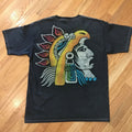 Vintage Yazbek Mayan Aztec Double Sided Artistic Quality Print Mens Large Mexico
