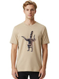 Raccoon-Yoga-Pose-1 Mens Graphic Tee, 100% Cotton, Casual Summer Wear