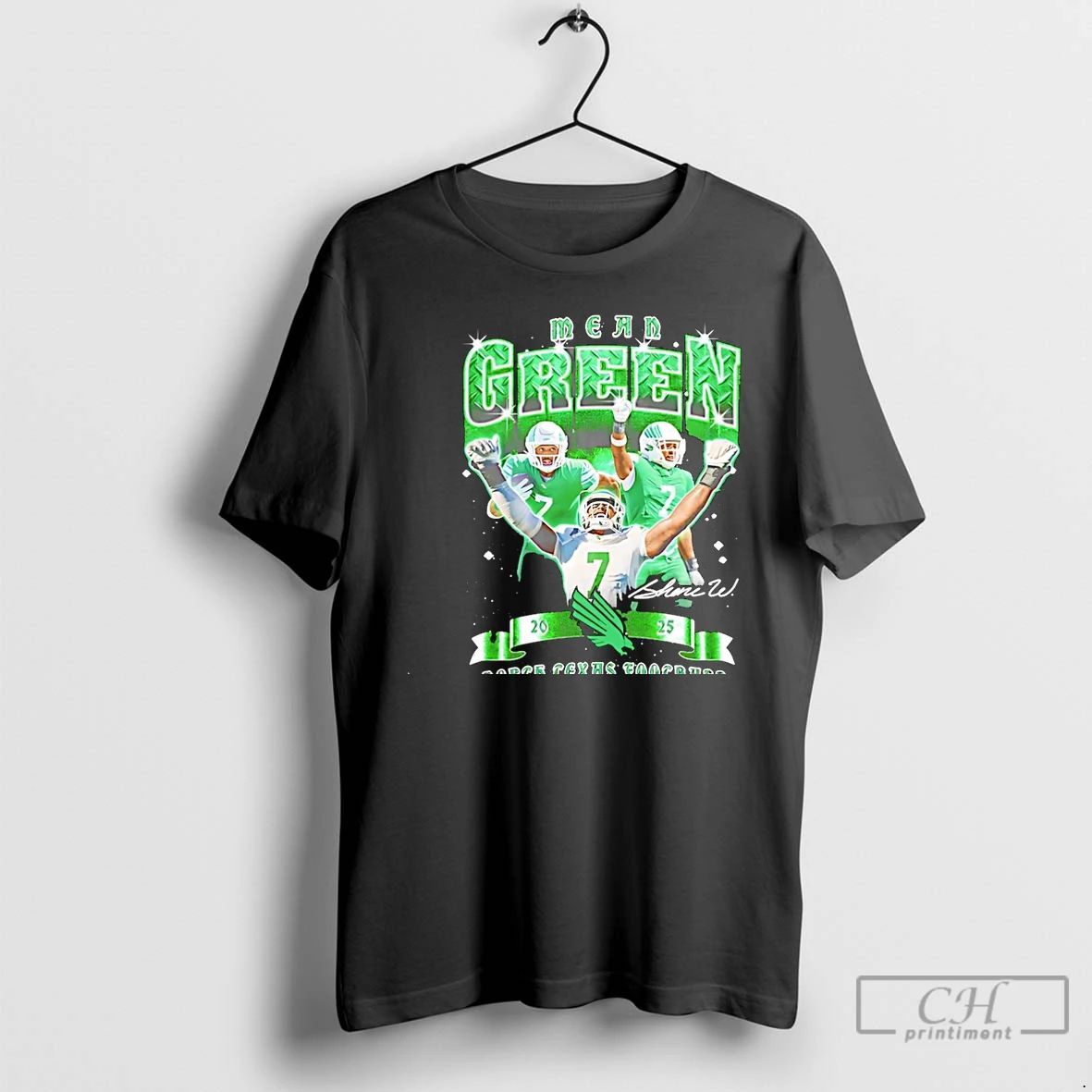 Classic Shane Whitter North Texas Mean Green 2025 Signature Christmas T Shirts