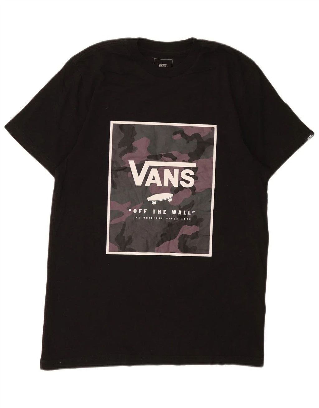 Vans Mens Custom Fit Graphic T-Shirt Top Medium Black Cotton AK02