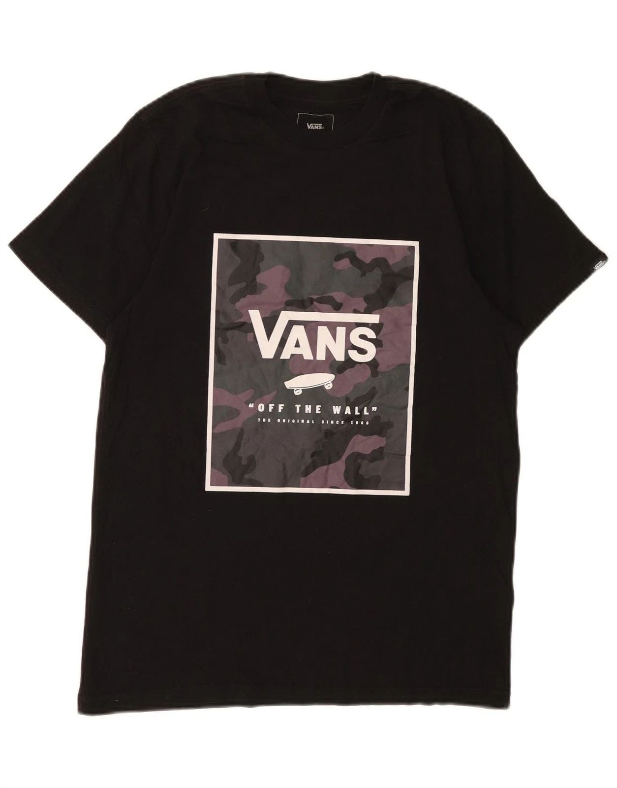 Vans Mens Custom Fit Graphic T-Shirt Top Medium Black Cotton AK02