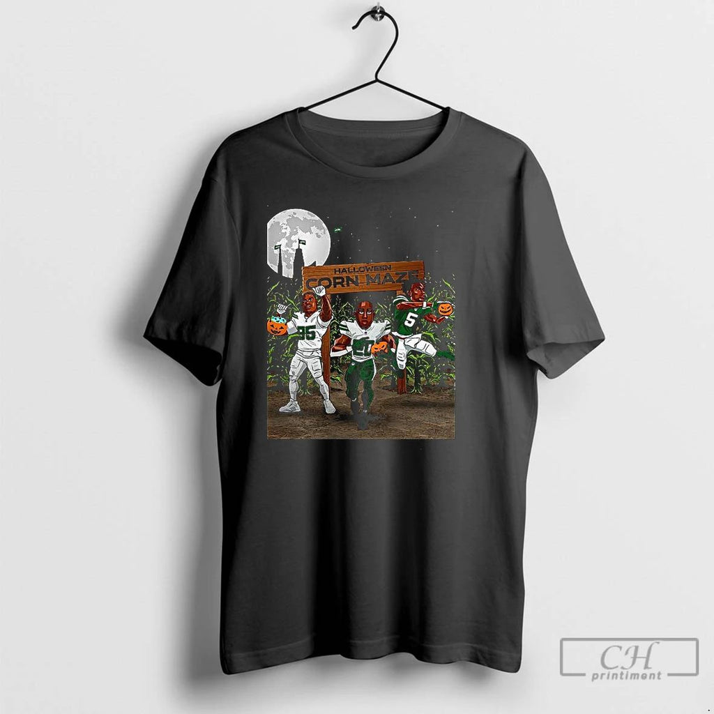 Classic New York Jets Halloween Corn Maze Cartoon T Shirts