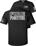 Fire Fighter T-Shirt American Flag BAF