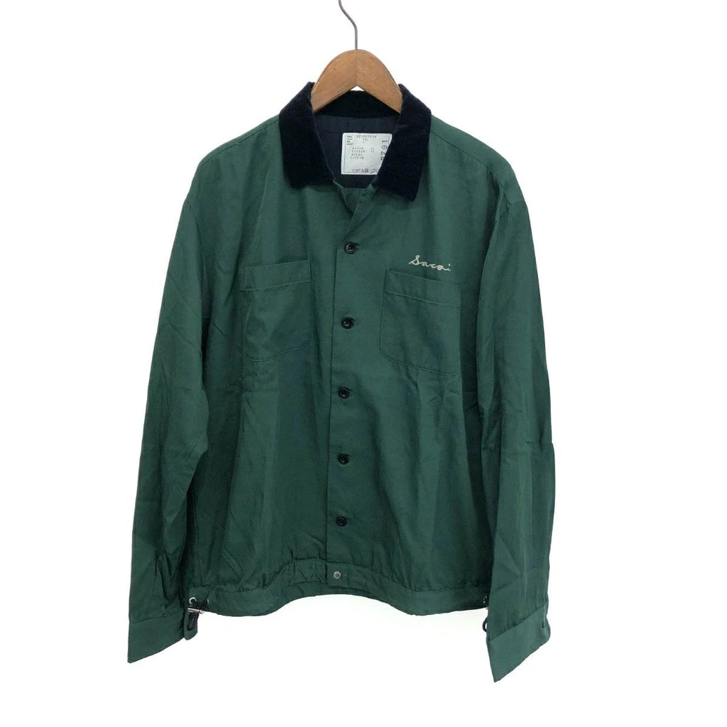 Sacai Long Sleeve Bowling Shirt Green Size 4 Used 22SS Men