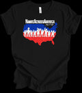 Hands Across America 1986 Retro T-Shirt Vintage 80s Logo Us Movie Map Tee