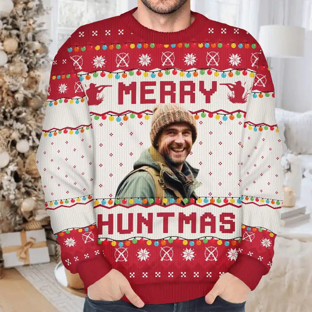 Custom Photo Merry Fishmas - Personalized Unisex Ugly Sweater