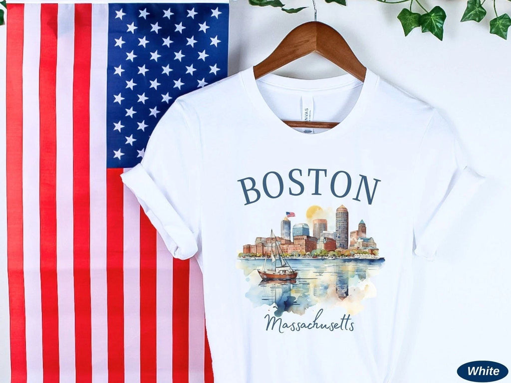 Boston T-Shirt Travel Gift for Massachusetts USA Trip Lovers Souvenir Tee