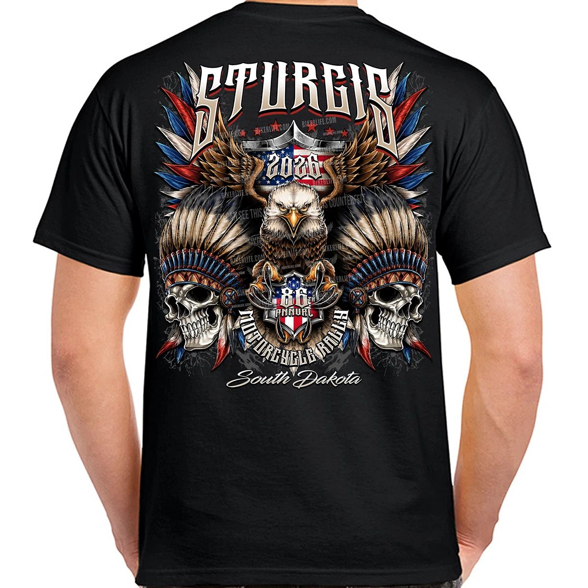 T-Shirt 2026 Sturgis Motorcycle Rally Indian Freedom Eagle No Harley