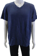Vince Mens Dark Blue V-Neck Cotton Short Sleeve T-Shirt Size XL