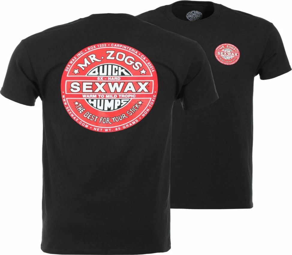 SexWax T Black Shirt T-shirt Surf sex wax Mens Skim Wake Body T's FreeShip