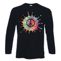 CND PSYCHEDELIC LONG SLEEVE T-SHIRT - Peace Symbol Nuclear Hippy - Colour Choice