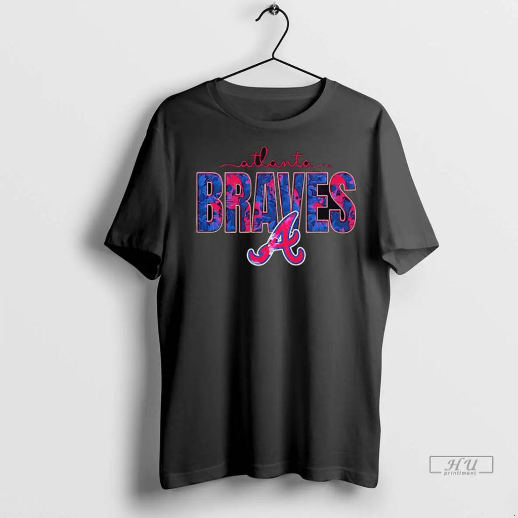 Trending Atlanta Braves Skulls Floral Graphic Baseball T Shirts